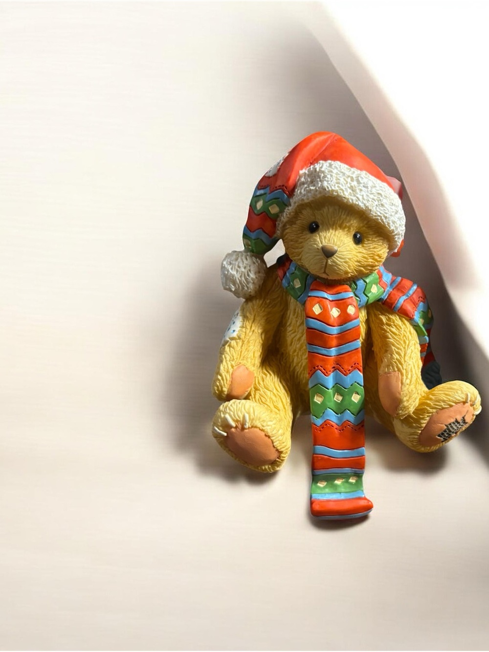 1993 Enesco Cherished Teddies "Boy With Scarf" Stocking Holder